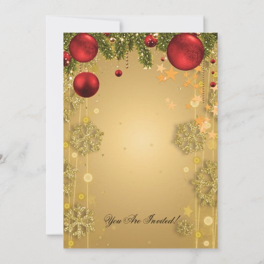 Gold Winter Glam Weihnachtsfeier Einladung (Rückseite)