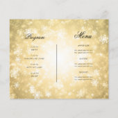 Gold Winter Holiday Einladungsprogramm & Menü (Hinten)