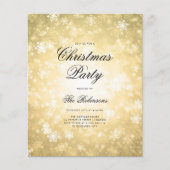 Gold Winter Holiday Einladungsprogramm & Menü (Vorne)