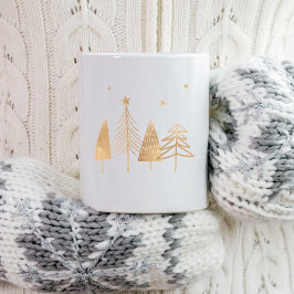 Gold Winter Pines Kaffeetasse