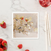 Gold Winter Snow Birds Weihnachten Serviette (Beispiel)