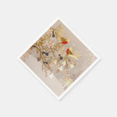 Gold Winter Snow Birds Weihnachten Serviette (Ecke)