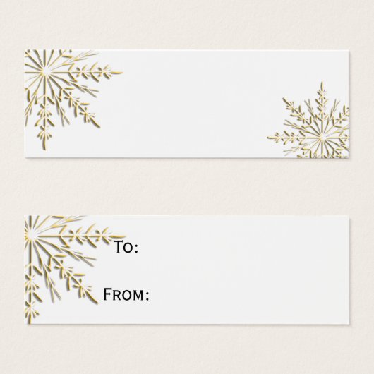 Gold Winter Snowflake Gift Tags (Vorne & Hinten)