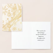 Gold Winter Snowflakes Weihnachtswirbel Folienkarte (Anzeige)