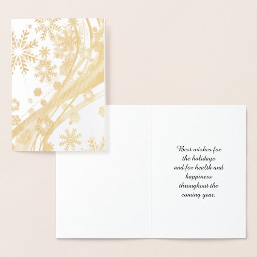 Gold Winter Snowflakes Weihnachtswirbel Folienkarte (Anzeige)