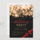 Gold Winter Sparkling Company Xmas Party Einladung (Vorderseite)