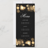 Gold Winter Weihnachten Party Einladung Programm & (Rückseite)