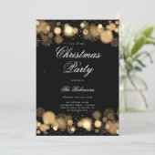 Gold Winter Weihnachten Party Einladung Programm & (Stehend Vorderseite)