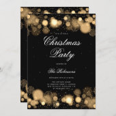 Gold Winter Weihnachten Party Einladung Programm & (Vorne/Hinten)