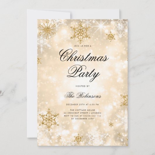 Gold Winter Wonder Holiday Einladungsprogramm & Me Einladung (Vorderseite)