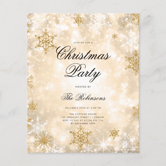 Gold Winter Wonder Holiday Einladungsprogramm & Me Flyer (Vorne)