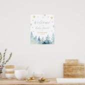Gold Winter Wonderland Baby Dusche Begrüßungszeich Poster (Küche)