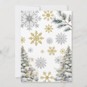 Gold Winter Wonderland Baby Shower Einladung (Rückseite)