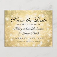 Gold Winter Wonderland Elegant Save the Date