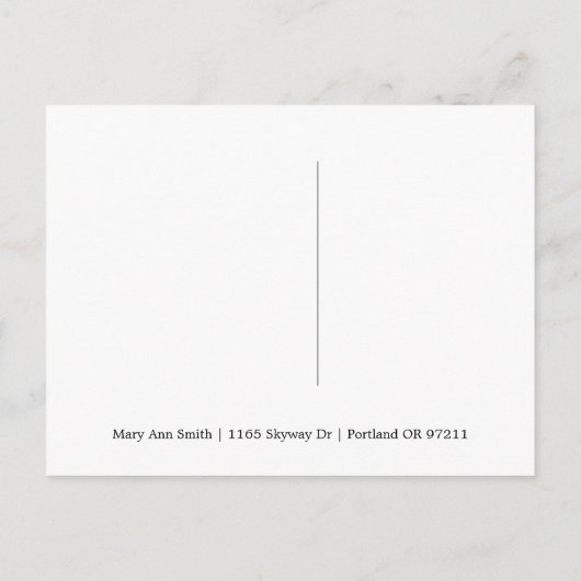 Gold Winter Wonderland Elegant Save the Date Ankündigungspostkarte (Rückseite)