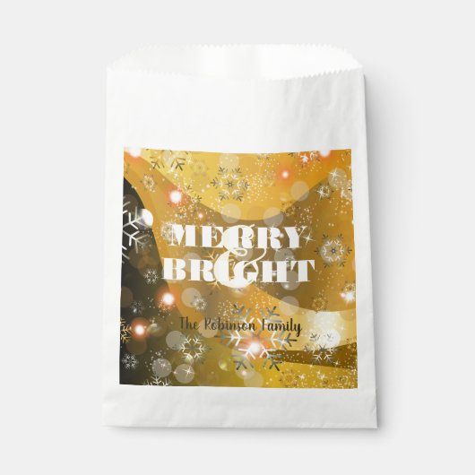Gold Winter Wonderland Schneeflocken und Lichter W Geschenktütchen (Vorderseite)