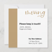 Gold Wir bewegen Dackel Hund in Box Card Dankeskarte (Rückseite)