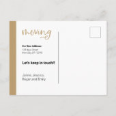 Gold Wir bewegen Dackel Hund in Box Postcard Postkarte (Rückseite)