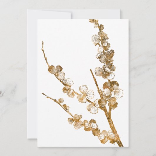 Gold Wir Got mit Botanicals auf Weiß Einladung (Rückseite)