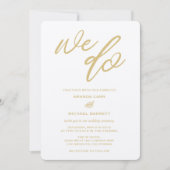 Gold Wir machen Script Beach Hochzeit Einladung (Vorderseite)