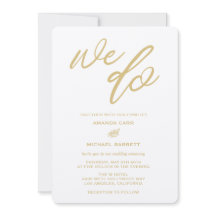 Gold Wir machen Script Beach Hochzeit Einladung