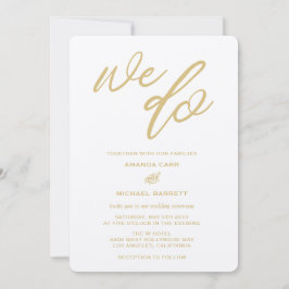 Gold Wir machen Script Beach Hochzeit Einladung