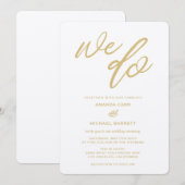 Gold Wir machen Script Beach Hochzeit Einladung (Vorne/Hinten)