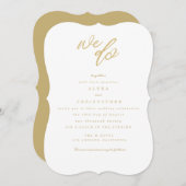 Gold Wir machen Script Beach Wedding Einladung (Vorne/Hinten)