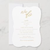 Gold Wir machen Script Beach Wedding Einladung (Vorderseite)