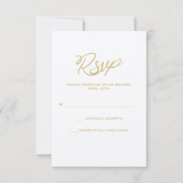 Gold Wir machen Script Wedding RSVP Card
