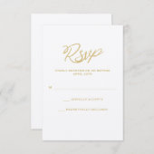 Gold Wir machen Script Wedding RSVP Card (Vorne/Hinten)