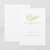 Gold Wir machen Script Wedding RSVP Card Karte (Vorne/Hinten)