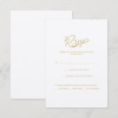 Gold Wir machen Skript Hochzeitsmenü RSVP-Karte RSVP Karte (Vorne/Hinten)