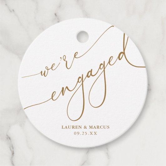 Gold Wir sind eine Verlobte Partnerin Geschenkanhänger (Vorderseite)