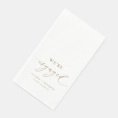 Gold Wir sind eine Verlobte Partnerin Serviette (Ecke)