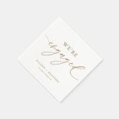 Gold Wir sind Verlobte Engagement Party Napkins Serviette (Ecke)