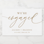 Gold Wir sind Verlobte Partner-Favoriten Schaumweinetikett (Einzelnes Label)