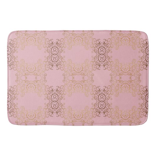 Gold Wirbel Arabesque Badematte (Vorderseite)