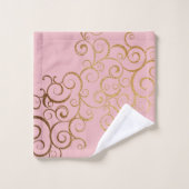 Gold Wirbel Arabesque Badhandtuch Set (Waschlappen)
