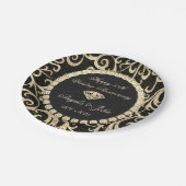 Gold Wirbel Diamonds 50th Wedding Anniversar Pappteller (Schrägansicht)