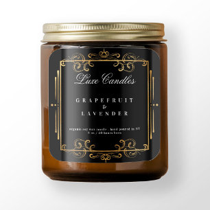 Gold-Wirbel Elegantes Black Candle-Kosmetikprodukt Quadratischer Aufkleber