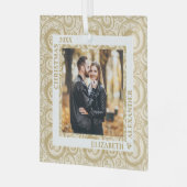 Gold Wirbel Foto Elfenbeinküste Ornament Aus Glas (Vorderseite links)