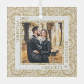 Gold Wirbel Foto Elfenbeinküste Ornament Aus Glas (Vorderseite)