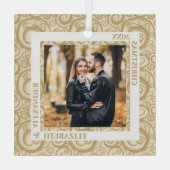 Gold Wirbel Foto Elfenbeinküste Ornament Aus Glas (Rückseite)