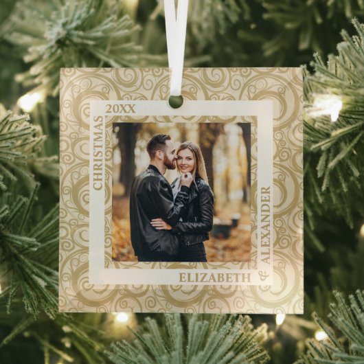 Gold Wirbel Foto Elfenbeinküste Ornament Aus Glas (Insitu)