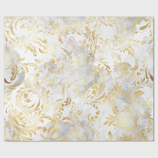 Gold Wirbel Geschenkpapier (Flach)