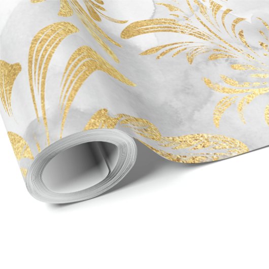 Gold Wirbel Geschenkpapier (Rolleneckpunkt)