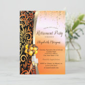 Gold-Wirbel Glas, hohe Absätze, Party für die Alte Einladung (Stehend Vorderseite)