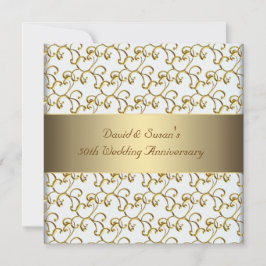 Gold Wirbel Gold 50. Hochzeitliches Party Einladung