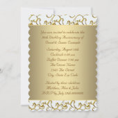 Gold Wirbel Gold 50. Hochzeitliches Party Einladung (Rückseite)